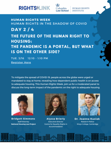 The Future of the Human Right to Housing poster.