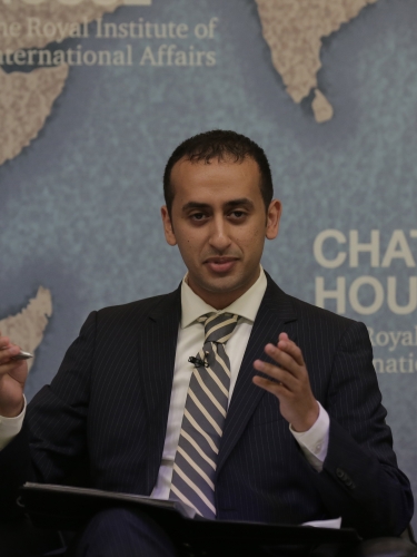 Waleed Alhariri speaking at Chatham House